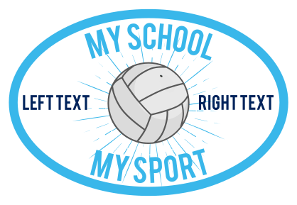 Custom Volleyball Oval Full Burst Sticker