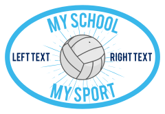 Custom Volleyball Oval Full Burst Sticker