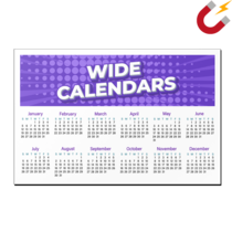 Example of a custom wide calendar magnet
