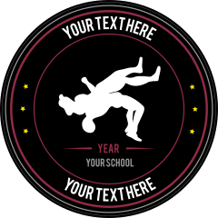 Custom Wrestling Belly to Back Circle Sticker