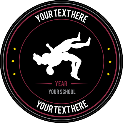 Custom Wrestling Belly to Back Circle Sticker