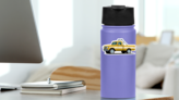 Custom Yellow Pickup Offroad Sticker on a Water Bottle (New) example