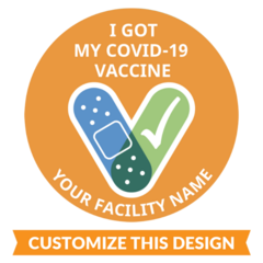 Customizable Circle CDC Covid-19 Vaccine Sticker
