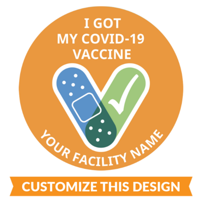 Customizable Circle CDC Covid-19 Vaccine Sticker
