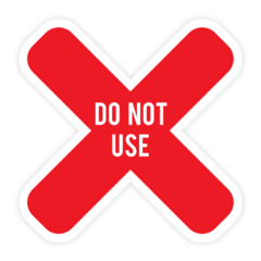 Customizable Do Not Use X Table Sticker