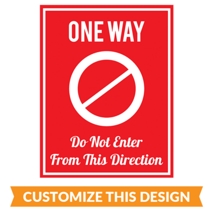 Customizable One Way - Exit Floor Stickers