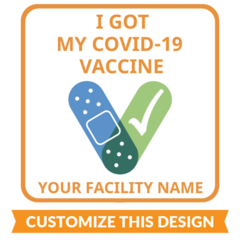 Customizable Square CDC Covid-19 Vaccine Sticker