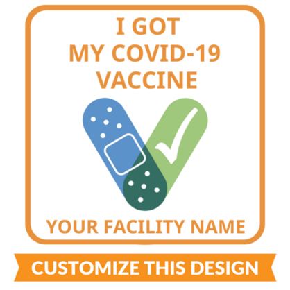 Customizable Square CDC Covid-19 Vaccine Sticker