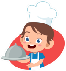 Cut Cartoon Chef Kid Sticker