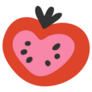 Cut Heart Shaped Tomato Illustration Sticker