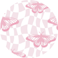 Cute 00s Checkered Butterfly Pattern Sticker