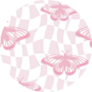 Cute 00s Checkered Butterfly Pattern Sticker