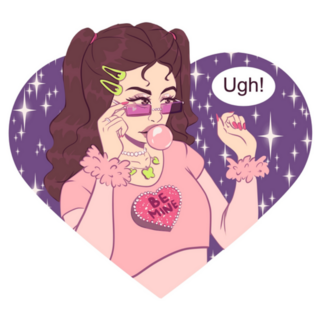 Cute 2000s Fashion Girl In Pink Sticker