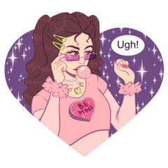 Cute 2000s Fashion Girl In Pink Sticker