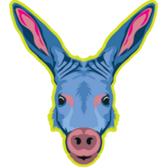 Cute Aardvark Face On Green Sticker