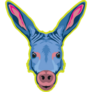 Cute Aardvark Face On Green Sticker