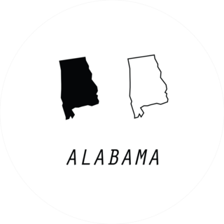 Cute Alabama Outline Maps Sticker