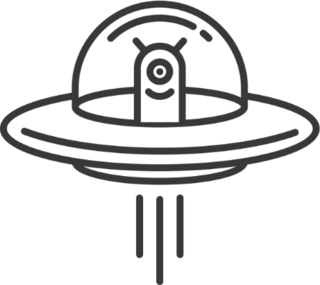 Cute Alien Spaceship Sticker