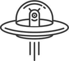 Cute Alien Spaceship Sticker