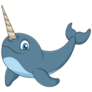 Cute And Adorable Cartoon Narwhal Sticker