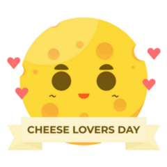 Cute And Adorable Cheese Character With A Happy Smile Sticker