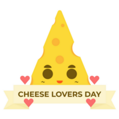 Cute And Adorable Cheese Character With A Happy Smile Sticker