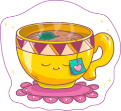 Cute And Cozy Cup Of Hot Herbal Tea Sticker