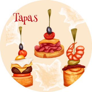 Cute And Delicious Tapas, Spanish Canapes Sticker