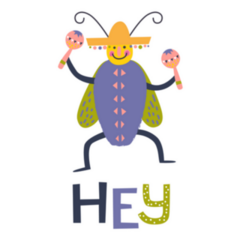 Cute And Funny Beetle In A Sombrero Sticker