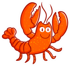 Cute And Funny Lobster Walking Sticker
