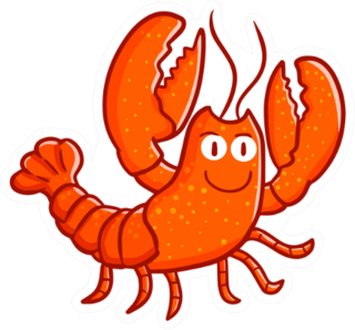 Cute And Funny Lobster Walking Sticker