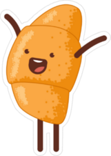 Cute And Happy Croissant Sticker