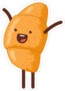 Cute And Happy Croissant Sticker