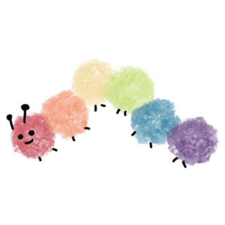 Cute And Lovey Colourful Caterpillar Painting Sticker