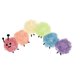 Cute And Lovey Colourful Caterpillar Painting Sticker
