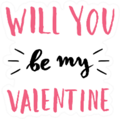 Cute And Modern Typographic Will You Be Mine Sticker