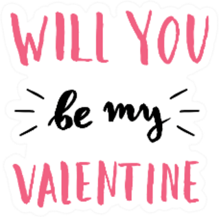 Cute And Modern Typographic Will You Be Mine Sticker