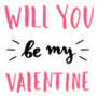 Cute And Modern Typographic Will You Be Mine Sticker