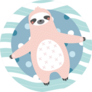 Cute And Relaxed Sloth On A Inflatable Circle Sticker