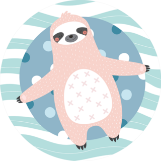 Cute And Relaxed Sloth On A Inflatable Circle Sticker