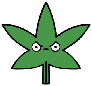 Cute Angry Marijuana Leaf Sticker