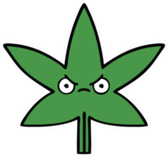 Cute Angry Marijuana Leaf Sticker