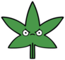 Cute Angry Marijuana Leaf Sticker