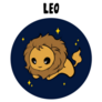 Cute Animated Leo Lion Zodiac Sticker