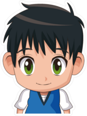 Cute Anime Boy Sticker