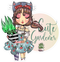 Cute Anime Little Girl Gardener Sticker