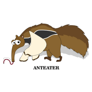 Cute Anteater Cartoon Lettering Sticker