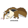 Cute Anteater Cartoon Lettering Sticker