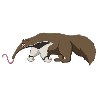 Cute Anteater Cartoon Sticker