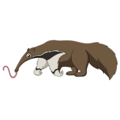 Cute Anteater Cartoon Sticker